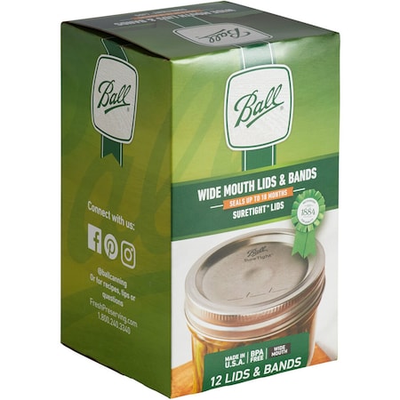 Ball Ball Wide Mouth Canning Lids and Bands 12 pk 40000ZFP